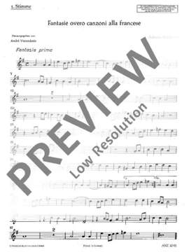 Banchieri, Adriano: Fantasie overo canzoni alla francese