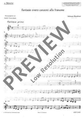 Banchieri, Adriano: Fantasie overo canzoni alla francese