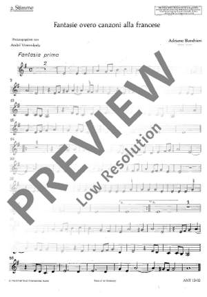 Banchieri, Adriano: Fantasie overo canzoni alla francese