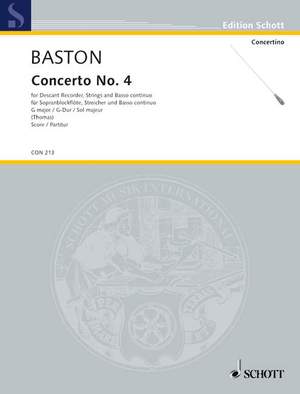 Baston, John: Concerto No. 4 G Major