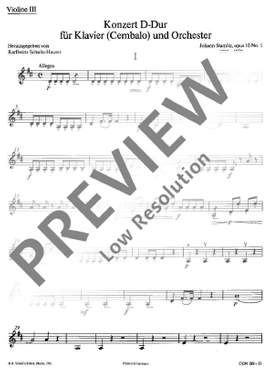 Stamitz, Johann Wenzel Anton: Concert D major op. 10/1