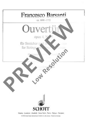 Barsanti, Francesco: Ouverture D minor op. 4/2
