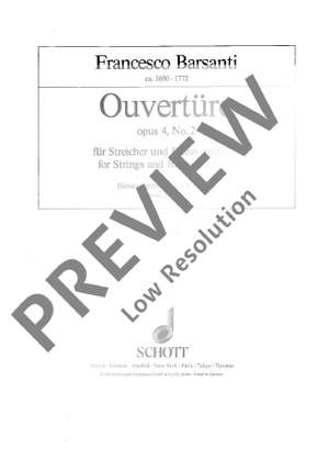 Barsanti, Francesco: Ouverture D minor op. 4/2