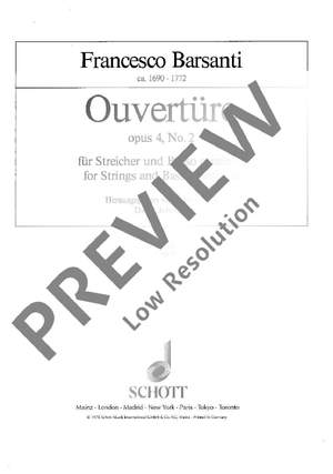 Barsanti, Francesco: Ouverture D minor op. 4/2