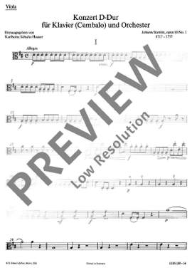 Stamitz, Johann Wenzel Anton: Concert D major 10/1