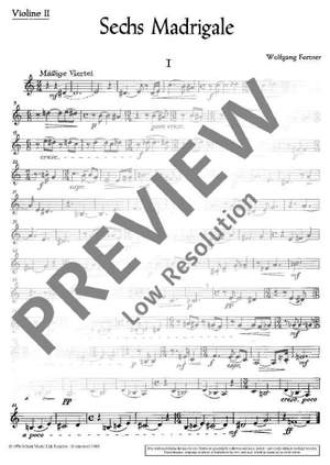 Fortner, Wolfgang: Six Madrigals