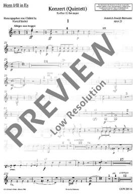Baermann, Heinrich Joseph: Concert (Quintet) Eb major op. 23