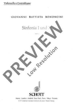 Bononcini, Giovanni Battista: Sinfonia I und XI op. 5