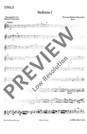 Bononcini, Giovanni Battista: Sinfonia I und XI op. 5