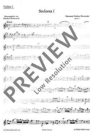 Bononcini, Giovanni Battista: Sinfonia I und XI op. 5