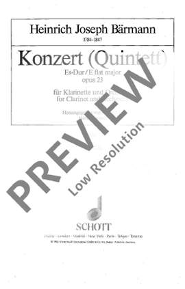 Baermann, Heinrich Joseph: Concert (Qunitet) Eb major op. 23