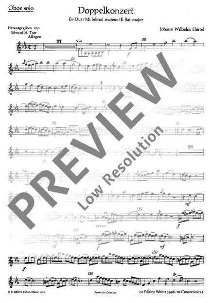 Hertel, J W: Double Concerto E flat Major E flat major