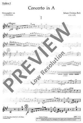 Bach, Johann Christian: Concerto A Major