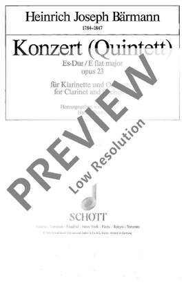 Baermann, Heinrich Joseph: Concert (Quintet) Eb major op. 23