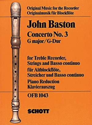 Baston, John: Concerto No. 3 in G major