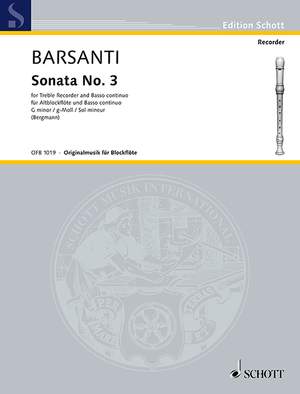 Barsanti, Francesco: Sonata No. 3 G minor