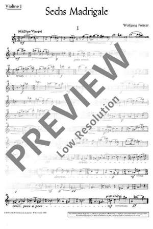 Fortner, Wolfgang: Six Madrigals