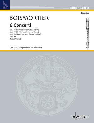 Boismortier, Joseph Bodin de: 6 Concerti op. 38