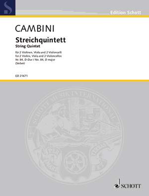 Cambini, Giovanni Giuseppe: String Quintet No. 84 D major