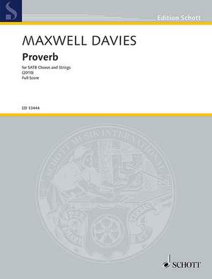 Maxwell Davies, Sir Peter: Proverb op. 305