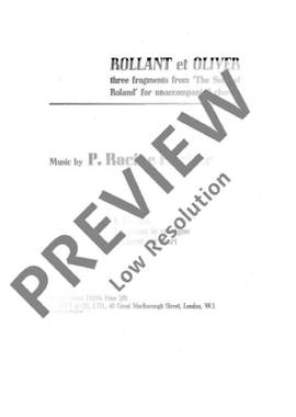 Fricker, Peter Racine: Rollant et Oliver