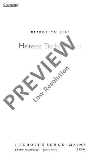 Zipp, Friedrich: Heiteres Tierliederspiel op. 42