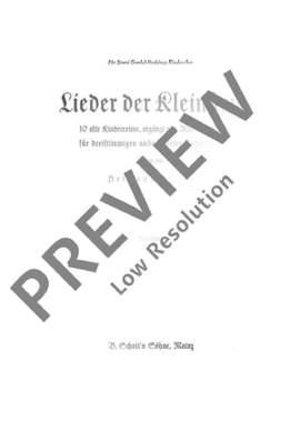 Simon, Hermann: Lieder der Kleinsten