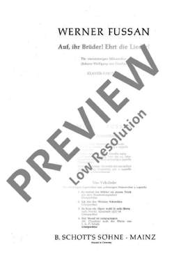 Fussan, Werner: Auf ihr Brüder! Ehrt die Lieder!