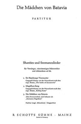 Erdlen, Hermann: Drei Shanties und Seemannslieder