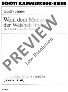 Jenner, Cornelius Uwe Gustav: Wohl dem Menschen, der Weisheit findet