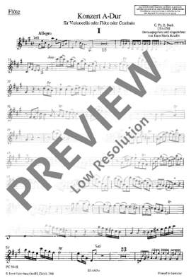 Bach, Carl Philipp Emanuel: Concerto A major H 437-39, Wq 168, 172, 29