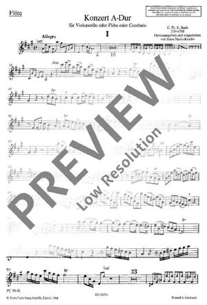 Bach, C P E: Concerto A major H 437-39, Wq 168, 172, 29