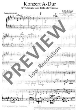 Bach, Carl Philipp Emanuel: Concerto A major H 437-39, Wq 168, 172, 29