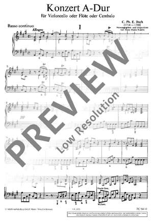 Bach, Carl Philipp Emanuel: Concerto A major H 437-39, Wq 168, 172, 29