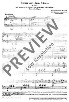 Strauß (Son), Johann: Rosen aus dem Süden op. 388