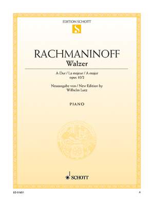 Rachmaninoff, Sergei Wassiljewitsch: Waltz A major op. 10/2