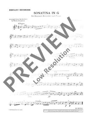 Schumann, Robert: Sonatina G Major