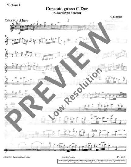 Handel, George Frideric: Concerto grosso C major HWV 318