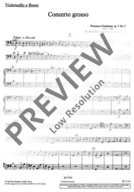 Geminiani, F: Concerto grosso e-Moll E minor op. 3/3