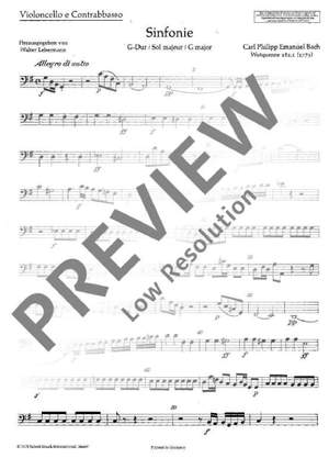 Bach, Carl Philipp Emanuel: Symphony G major Wq 182/1