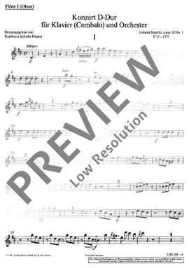 Stamitz, Johann Wenzel Anton: Concert D major op. 10/1