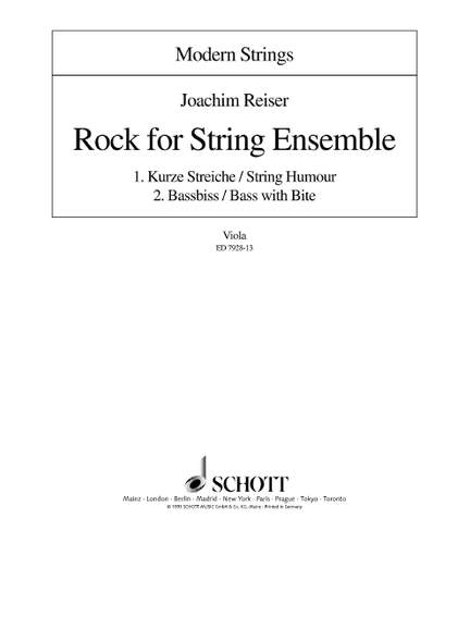 Reiser, Joachim: Rock for String Ensemble