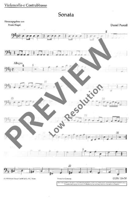Purcell, Daniel: Sonata D major