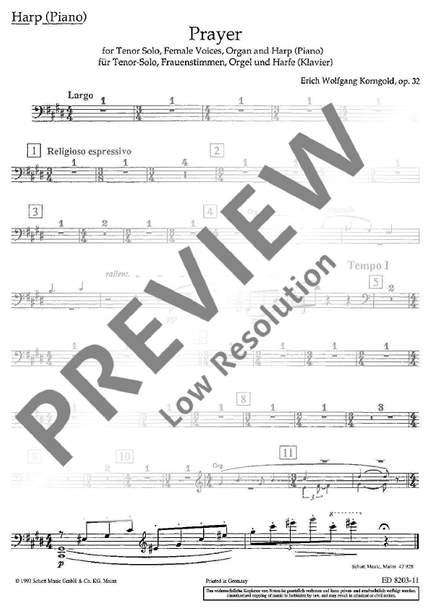 Korngold, E W: Prayer op. 32