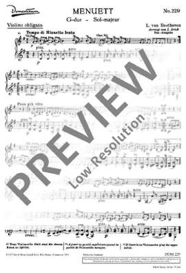 Beethoven, Ludwig van: Menuett G Major