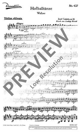 Lanner, Joseph: Hofballtänze op. 161