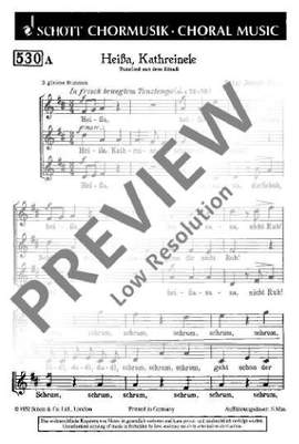 Haas, Joseph: Heißa, Kathreinerle / Der Butzemann