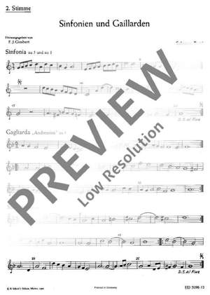Rossi, Salomone de: Sinfonien und Gaillarden