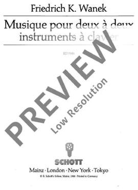 Wanek, Friedrich K.: Music for two, two instruments, at the piano