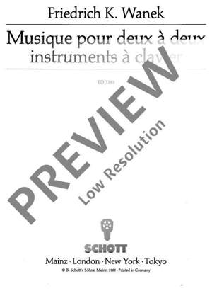 Wanek, Friedrich K.: Music for two, two instruments, at the piano